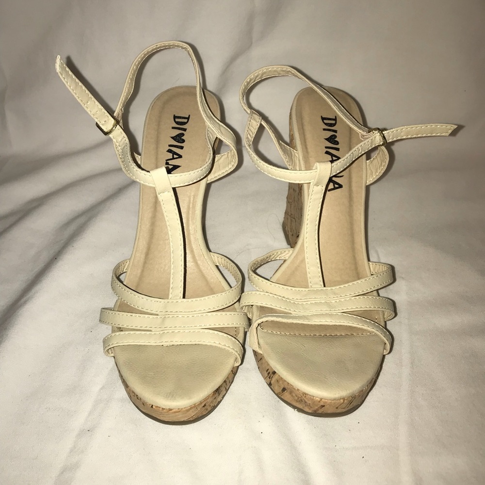 Beige wedges